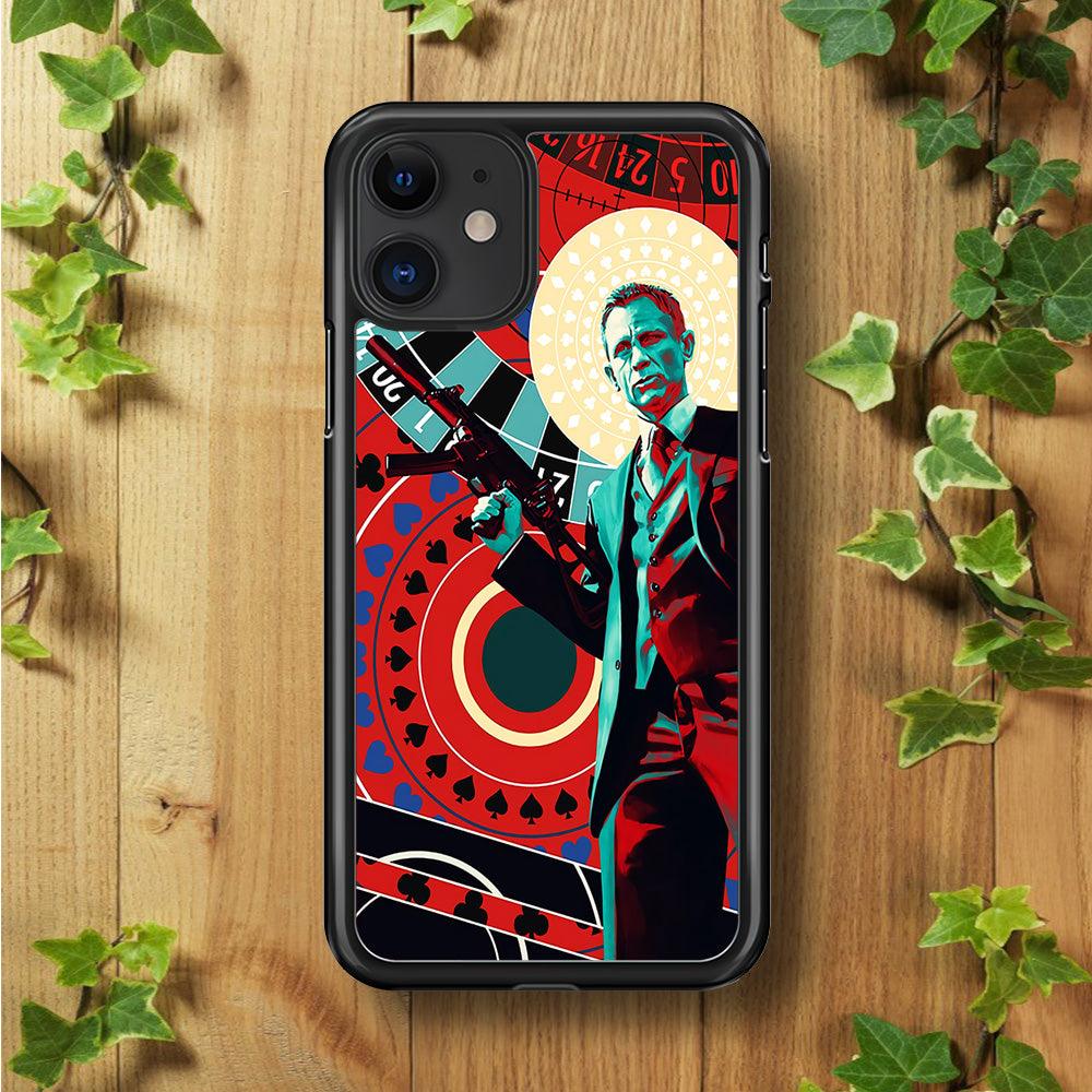 James Bond Poster Casino iPhone 11 Case-Rubber / Black (2D Case)-Xtracase