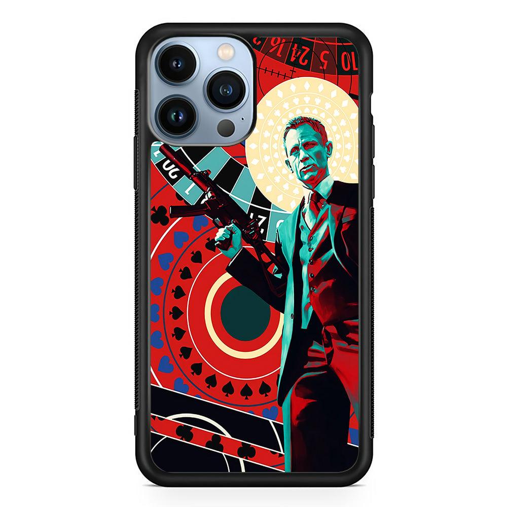 James Bond Poster Casino iPhone 13 Pro Max Case-Rubber / Black (2D Case)-Xtracase