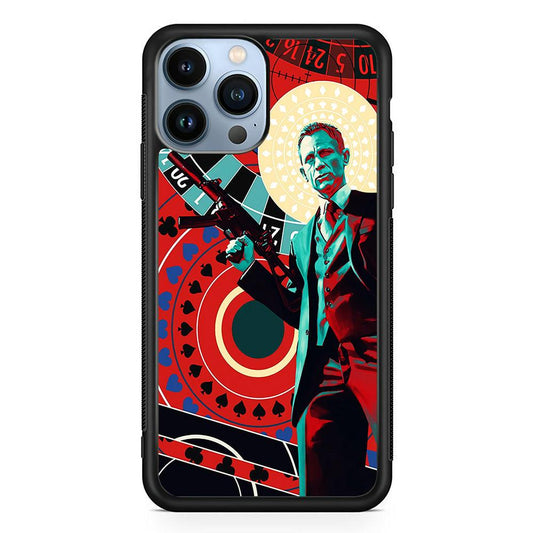 James Bond Poster Casino iPhone 13 Pro Max Case-Rubber / Black (2D Case)-Xtracase