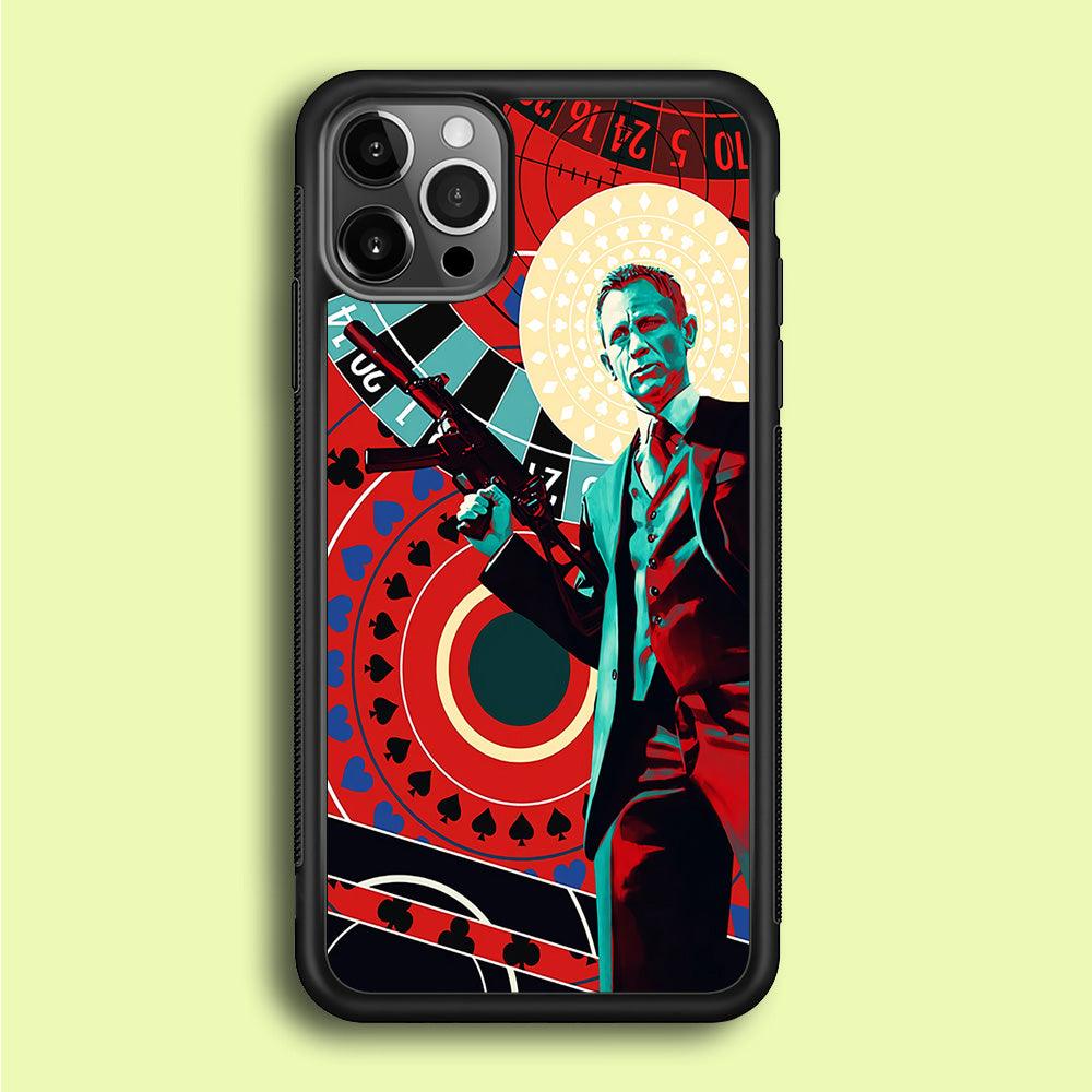 James Bond Poster Casino iPhone 12 Pro Case-Rubber / Black (2D Case)-Xtracase
