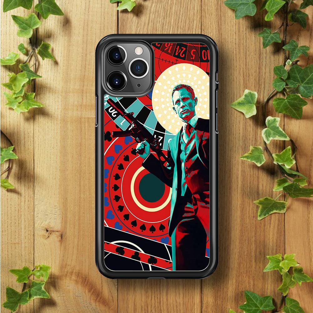 James Bond Poster Casino iPhone 11 Pro Case-Rubber / Black (2D Case)-Xtracase