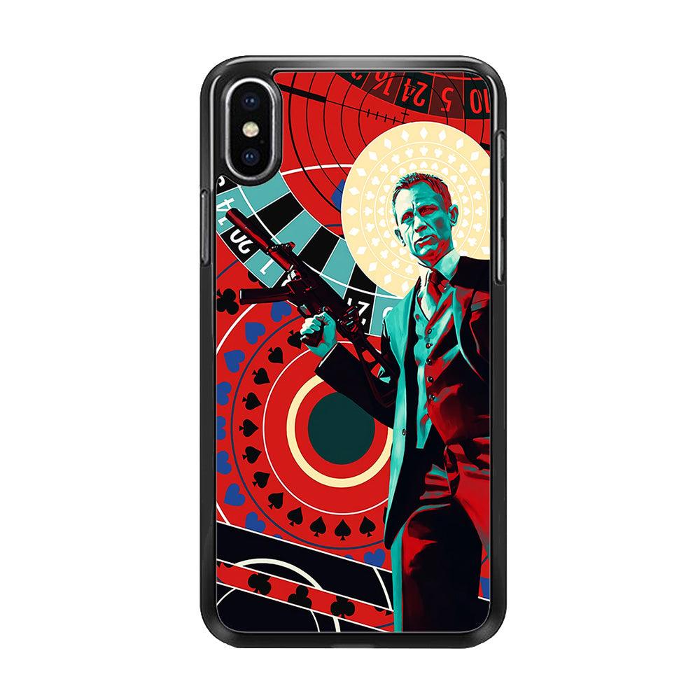 James Bond Poster Casino iPhone X Case-Rubber / Black (2D Case)-Xtracase