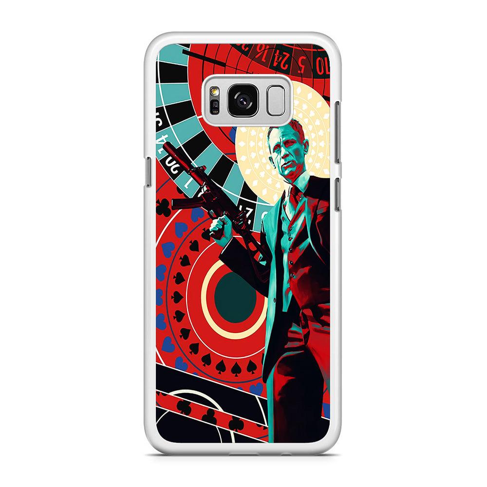James Bond Poster Casino Samsung Galaxy S8 Case-Rubber / White (2D Case)-Xtracase