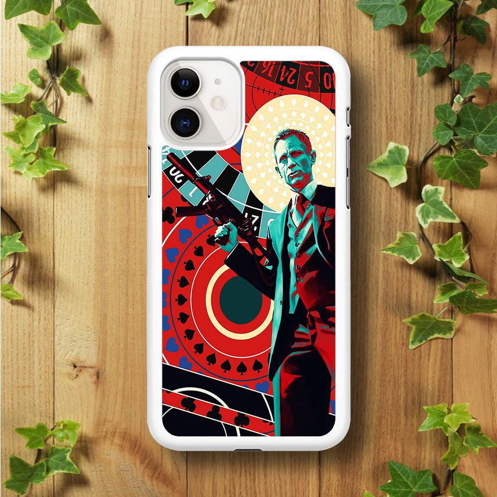 James Bond Poster Casino iPhone 11 Case-Rubber / White (2D Case)-Xtracase