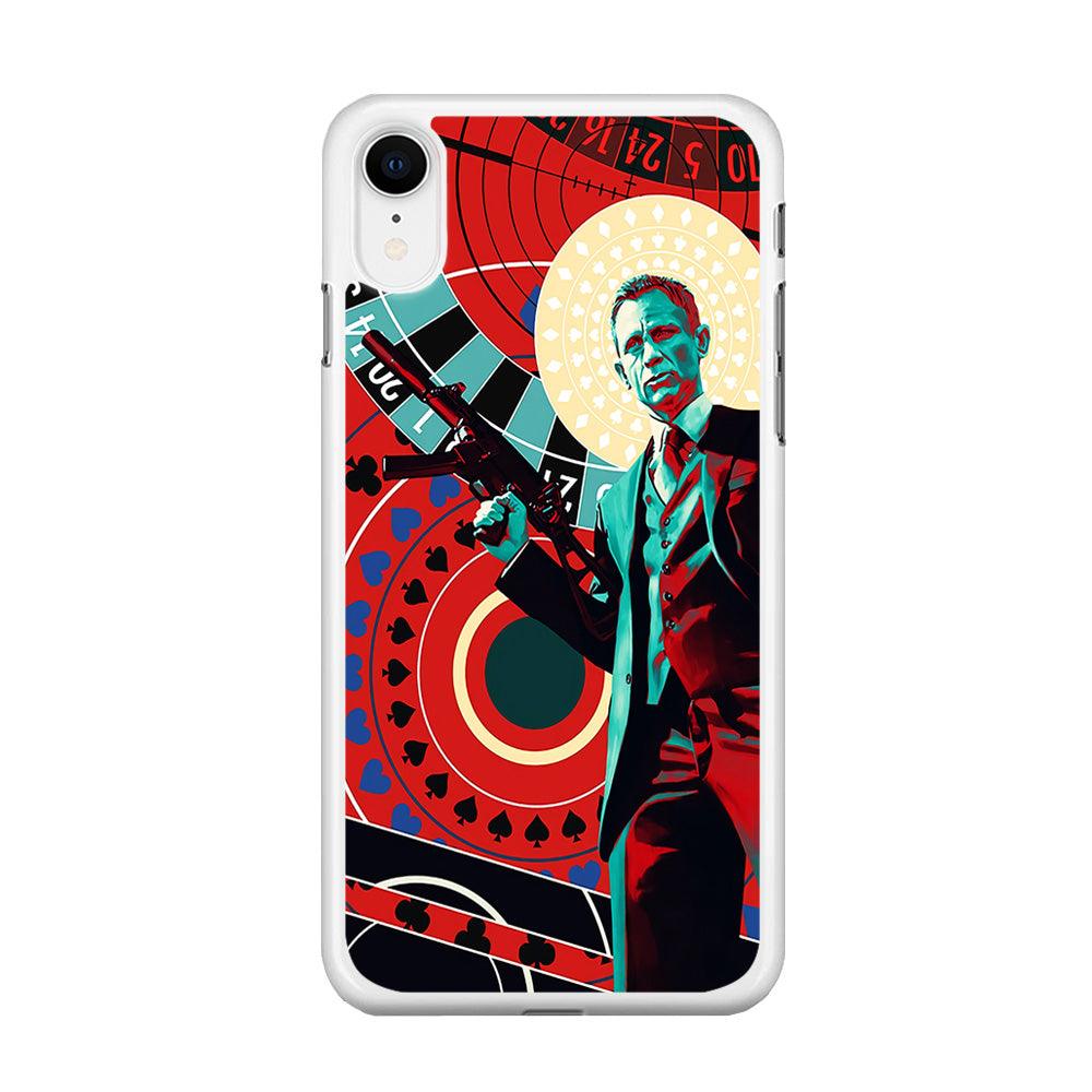 James Bond Poster Casino iPhone XR Case-Rubber / White (2D Case)-Xtracase