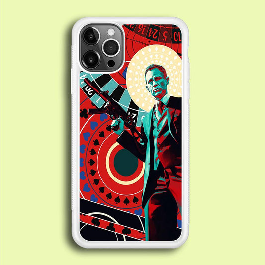 James Bond Poster Casino iPhone 12 Pro Case-Rubber / White (2D Case)-Xtracase