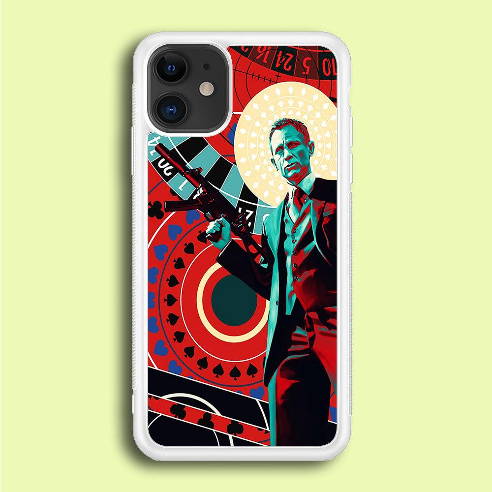 James Bond Poster Casino iPhone 12 Case-Rubber / White (2D Case)-Xtracase