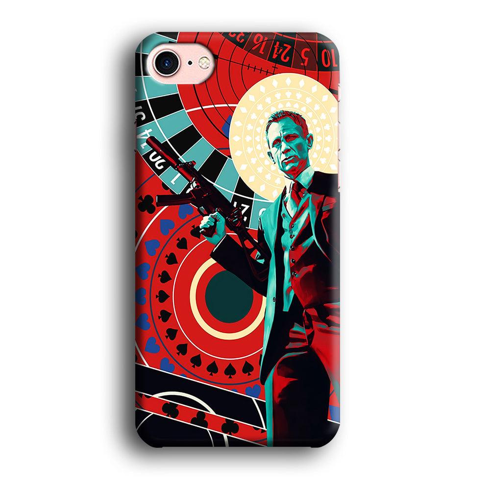 James Bond Poster Casino iPhone 7 Case-Plastic / Full Wrap (3D Case)-Xtracase
