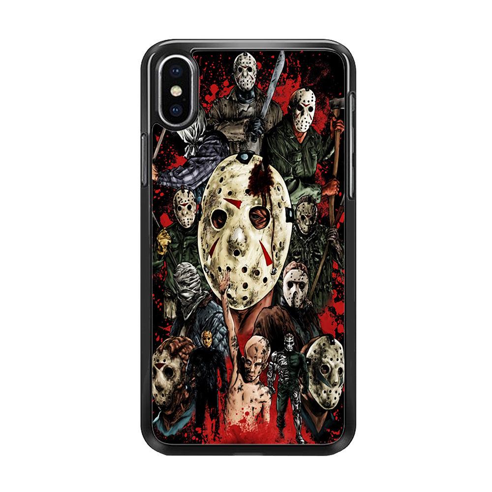 Jason Voorhees Friday the 13th iPhone Xs Max Case-Rubber / Black (2D Case)-Xtracase