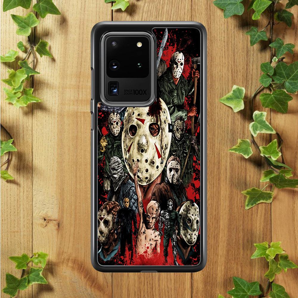 Jason Voorhees Friday the 13th Samsung Galaxy S20 Ultra Case-Rubber / White (2D Case)-Xtracase
