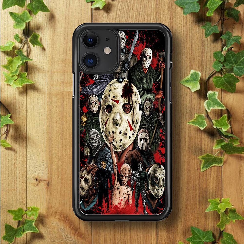Jason Voorhees Friday the 13th iPhone 11 Case-Rubber / Black (2D Case)-Xtracase