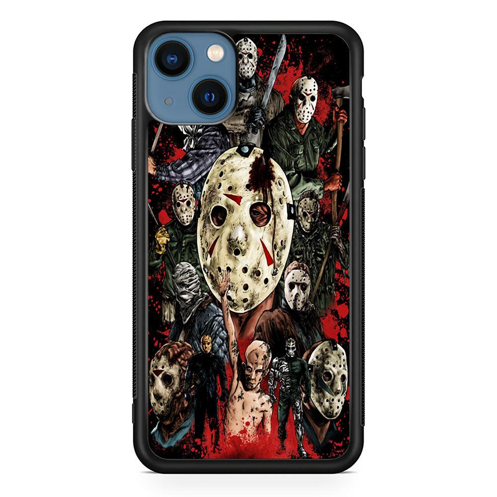 Jason Voorhees Friday the 13th iPhone 13 Pro Case-Rubber / Black (2D Case)-Xtracase
