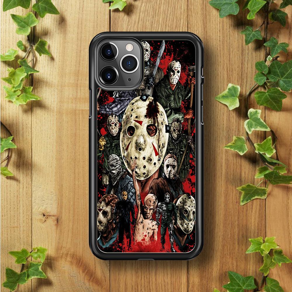 Jason Voorhees Friday the 13th iPhone 11 Pro Case-Rubber / Black (2D Case)-Xtracase