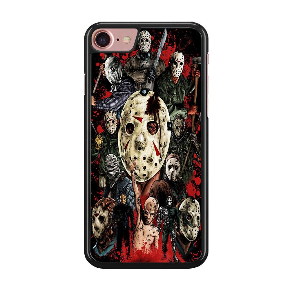 Jason Voorhees Friday the 13th iPhone 7 Case-Rubber / Black (2D Case)-Xtracase