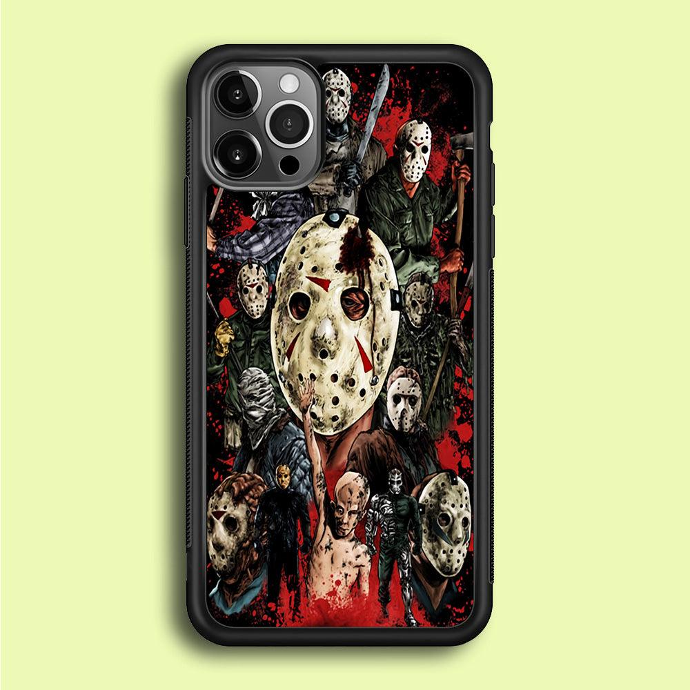 Jason Voorhees Friday the 13th iPhone 12 Pro Case-Rubber / Black (2D Case)-Xtracase