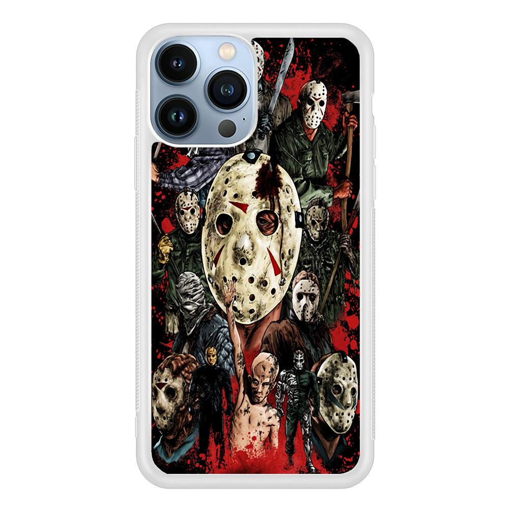 Jason Voorhees Friday the 13th iPhone 13 Pro Max Case-Rubber / White (2D Case)-Xtracase