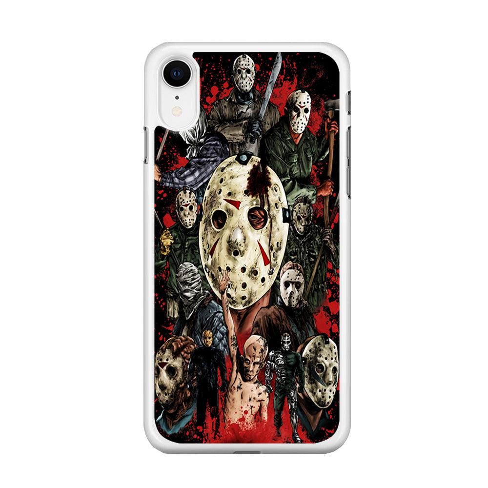 Jason Voorhees Friday the 13th iPhone XR Case-Rubber / White (2D Case)-Xtracase