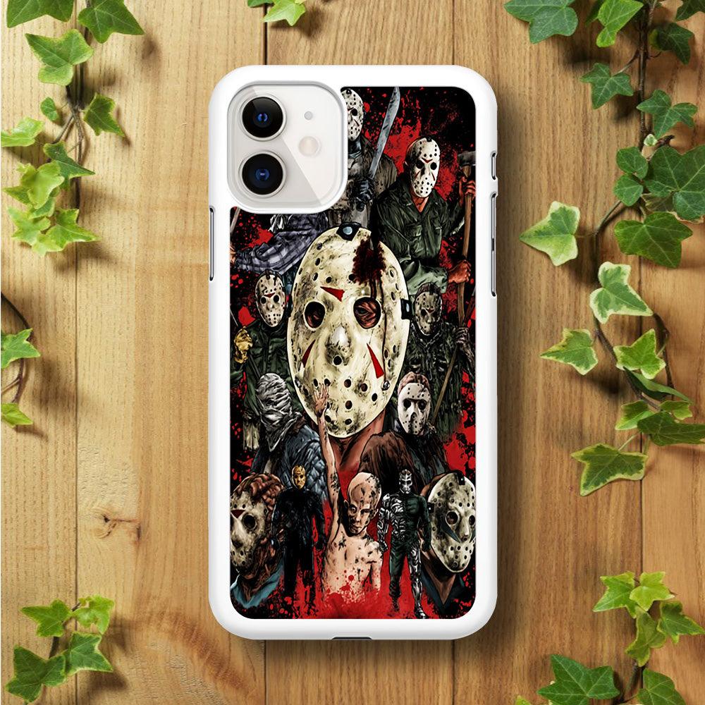 Jason Voorhees Friday the 13th iPhone 11 Case-Rubber / White (2D Case)-Xtracase