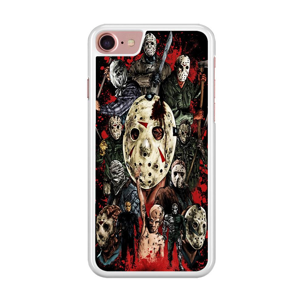 Jason Voorhees Friday the 13th iPhone 7 Case-Rubber / White (2D Case)-Xtracase