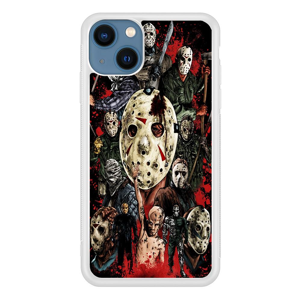 Jason Voorhees Friday the 13th iPhone 13 Mini Case-Rubber / White (2D Case)-Xtracase