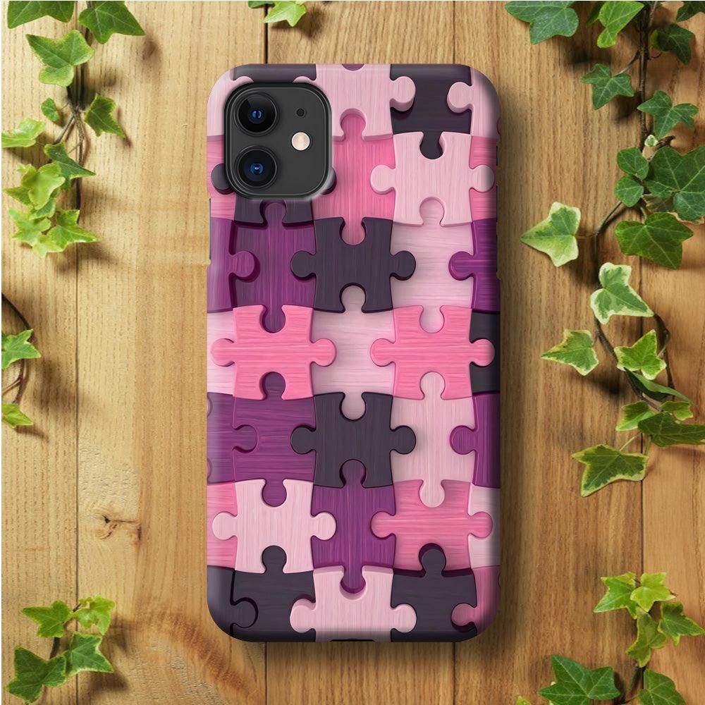 Jigsaw Puzzle Pattern iPhone 11 Case-Plastic / Full Wrap (3D Case)-Xtracase
