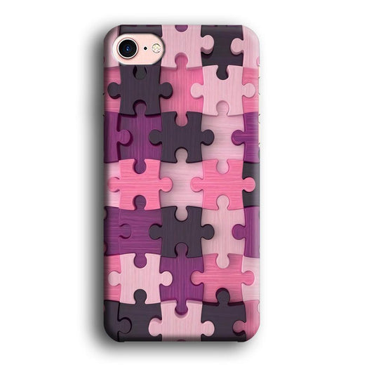 Jigsaw Puzzle Pattern iPhone 8 Case-Plastic / Full Wrap (3D Case)-Xtracase