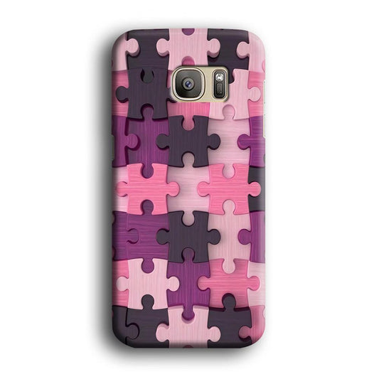Jigsaw Puzzle Pattern Samsung Galaxy S7 Edge Case-Plastic / Full Wrap (3D Case)-Xtracase