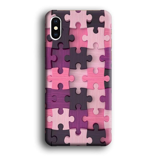 Jigsaw Puzzle Pattern iPhone X Case-Plastic / Full Wrap (3D Case)-Xtracase