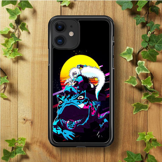 Jiraiya Sitting on Gamabunta iPhone 11 Case-Rubber / Black (2D Case)-Xtracase