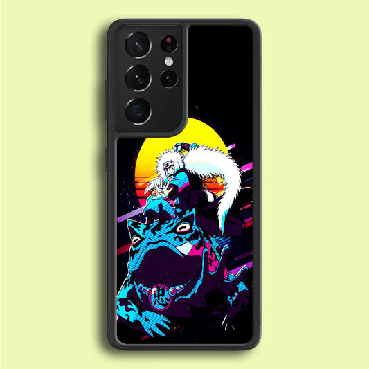 Jiraiya Sitting on Gamabunta Samsung Galaxy S21 Ultra Case-Rubber / Black (2D Case)-Xtracase