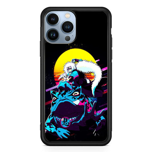 Jiraiya Sitting on Gamabunta iPhone 13 Pro Max Case-Rubber / Black (2D Case)-Xtracase