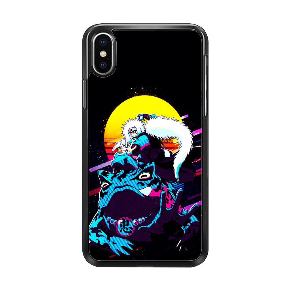 Jiraiya Sitting on Gamabunta iPhone Xs Case-Rubber / Black (2D Case)-Xtracase