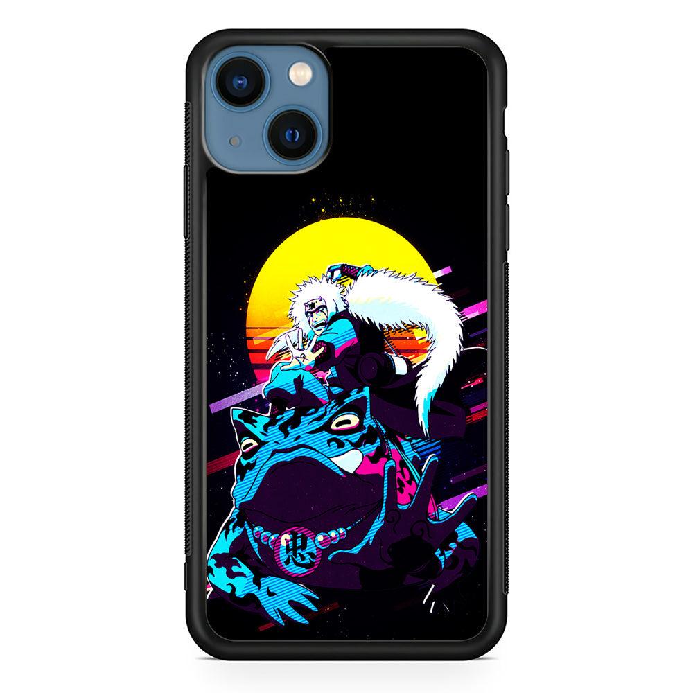 Jiraiya Sitting on Gamabunta iPhone 13 Mini Case-Rubber / Black (2D Case)-Xtracase
