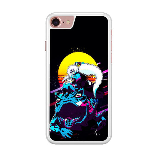 Jiraiya Sitting on Gamabunta iPhone SE 2020 Case-Rubber / White (2D Case)-Xtracase