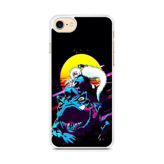 Jiraiya Sitting on Gamabunta iPhone 8 Case-Rubber / White (2D Case)-Xtracase