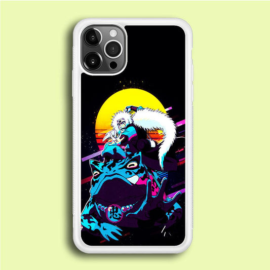 Jiraiya Sitting on Gamabunta iPhone 12 Pro Case-Rubber / White (2D Case)-Xtracase