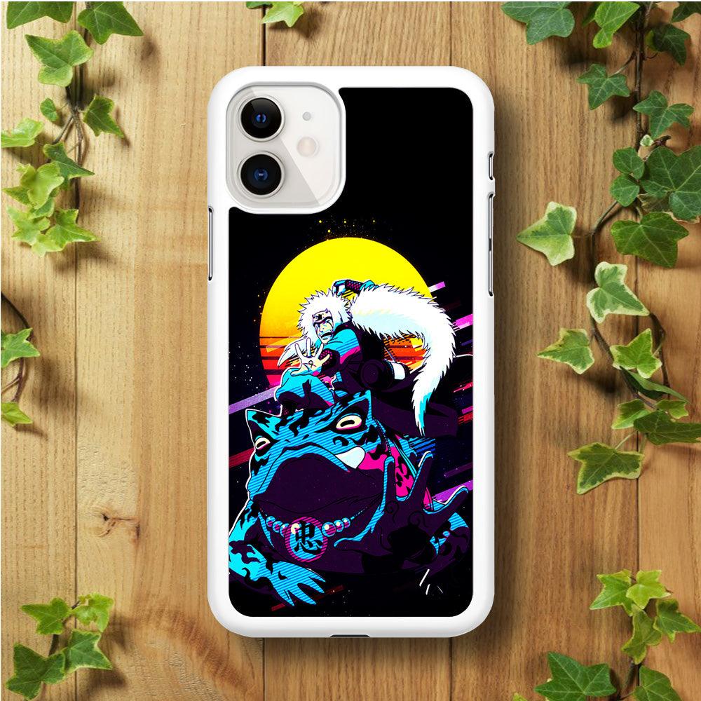 Jiraiya Sitting on Gamabunta iPhone 11 Case-Rubber / White (2D Case)-Xtracase