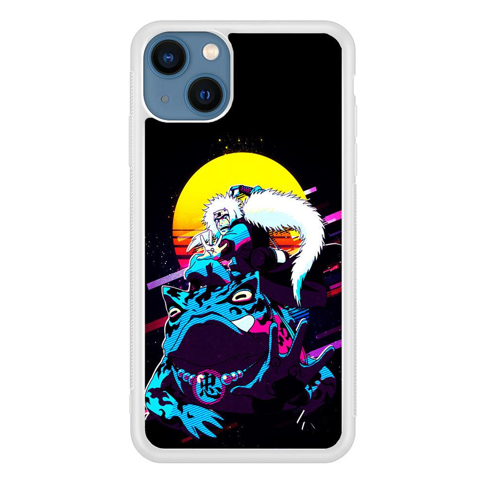 Jiraiya Sitting on Gamabunta iPhone 13 Mini Case-Rubber / White (2D Case)-Xtracase