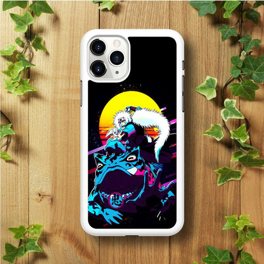 Jiraiya Sitting on Gamabunta iPhone 11 Pro Max Case-Rubber / White (2D Case)-Xtracase