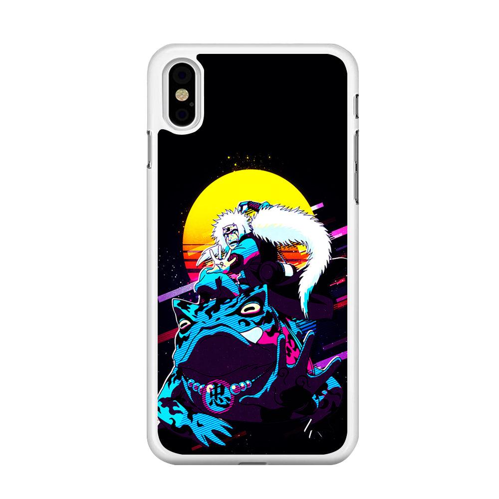 Jiraiya Sitting on Gamabunta iPhone Xs Case-Rubber / White (2D Case)-Xtracase