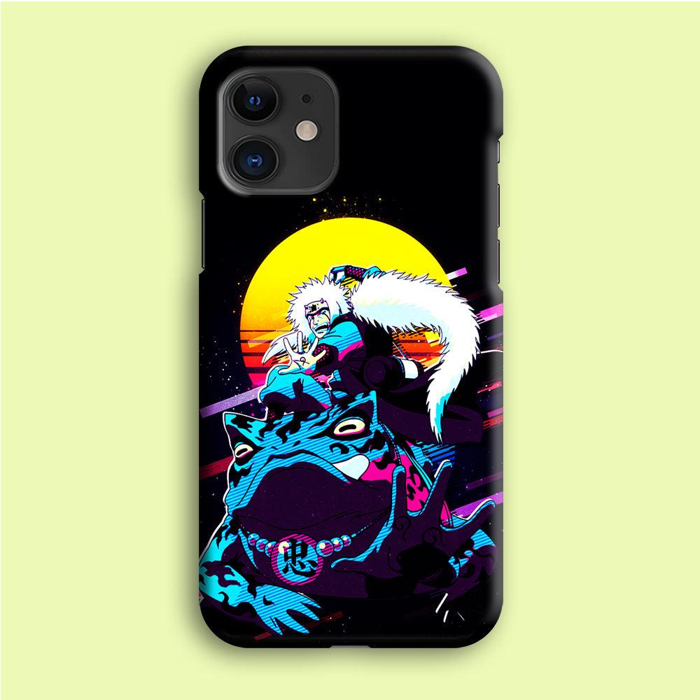 Jiraiya Sitting on Gamabunta iPhone 12 Case-Rubber / Black (2D Case)-Xtracase