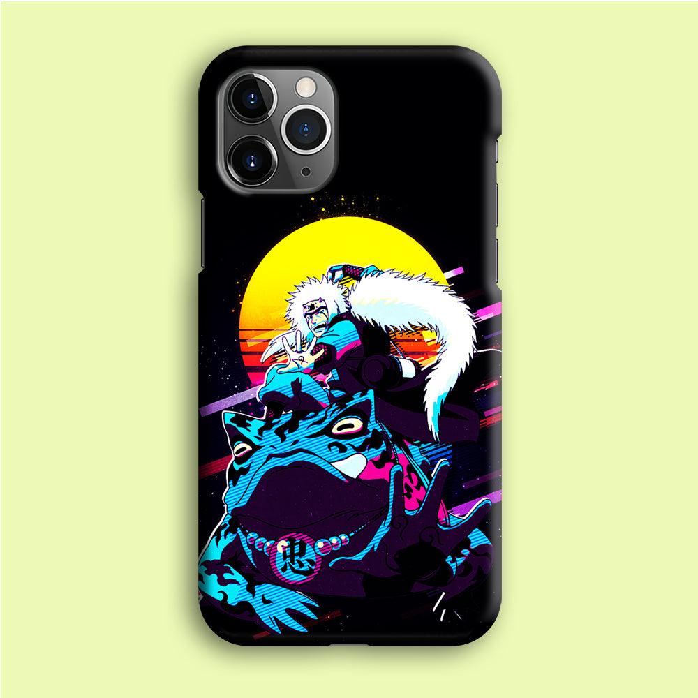 Jiraiya Sitting on Gamabunta iPhone 12 Pro Case-Rubber / Black (2D Case)-Xtracase