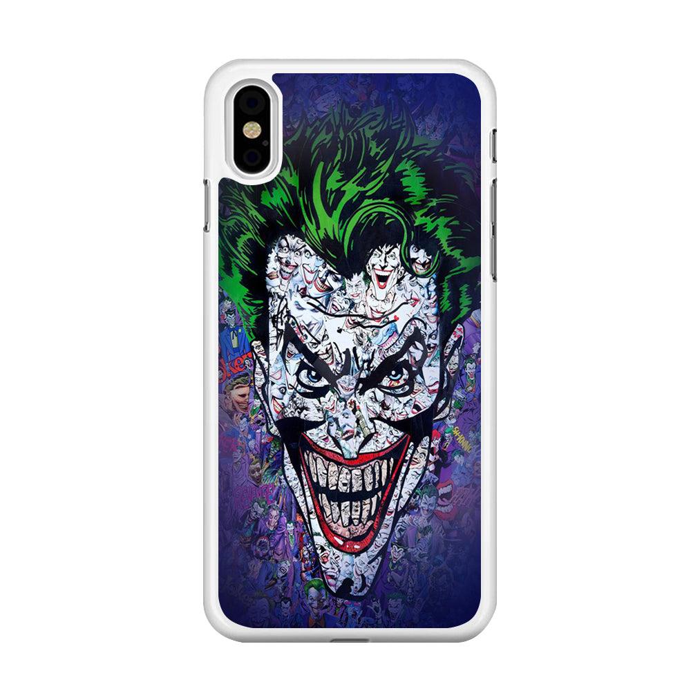 Joker Art iPhone Xs Case-Rubber / White (2D Case)-Xtracase