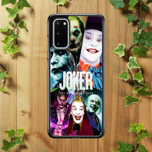 Joker Happy Face Samsung Galaxy S20 Case-Rubber / Black (2D Case)-Xtracase