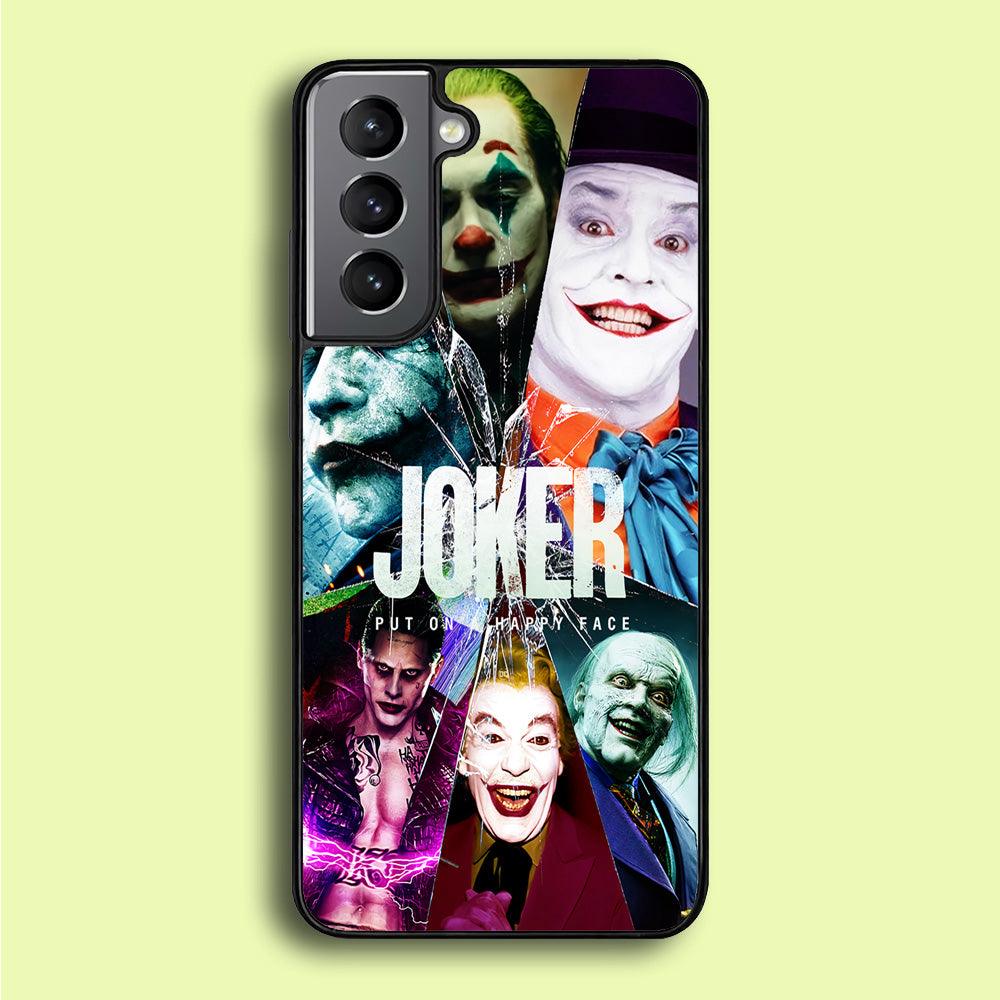 Joker Happy Face Samsung Galaxy S21 Plus Case-Rubber / Black (2D Case)-Xtracase