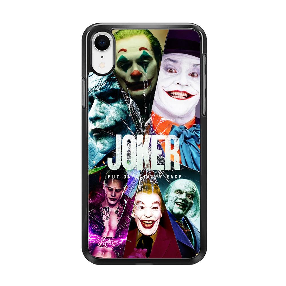 Joker Happy Face iPhone XR Case-Rubber / Black (2D Case)-Xtracase