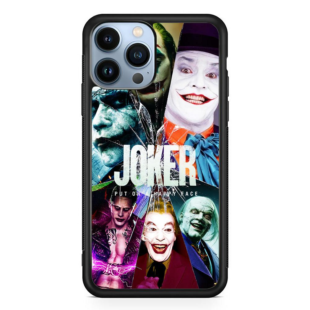 Joker Happy Face iPhone 13 Pro Max Case-Rubber / Black (2D Case)-Xtracase