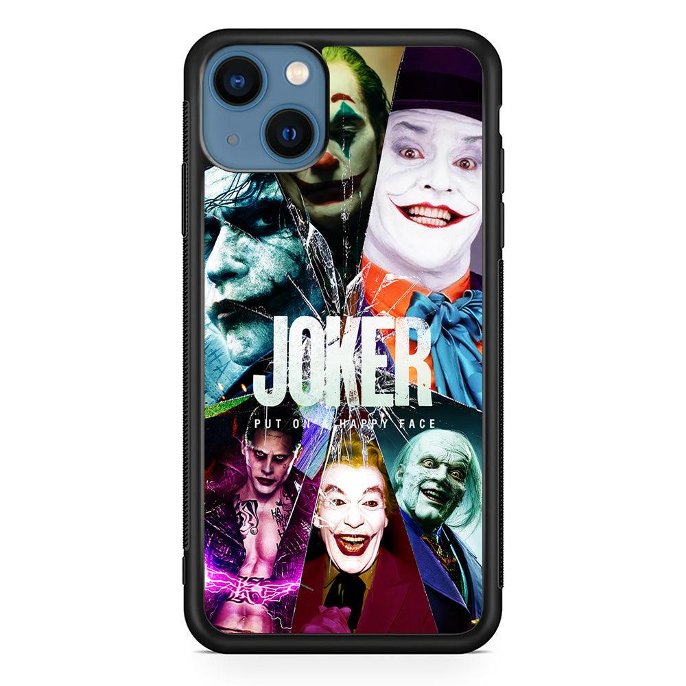 Joker Happy Face iPhone 13 Case-Rubber / Black (2D Case)-Xtracase
