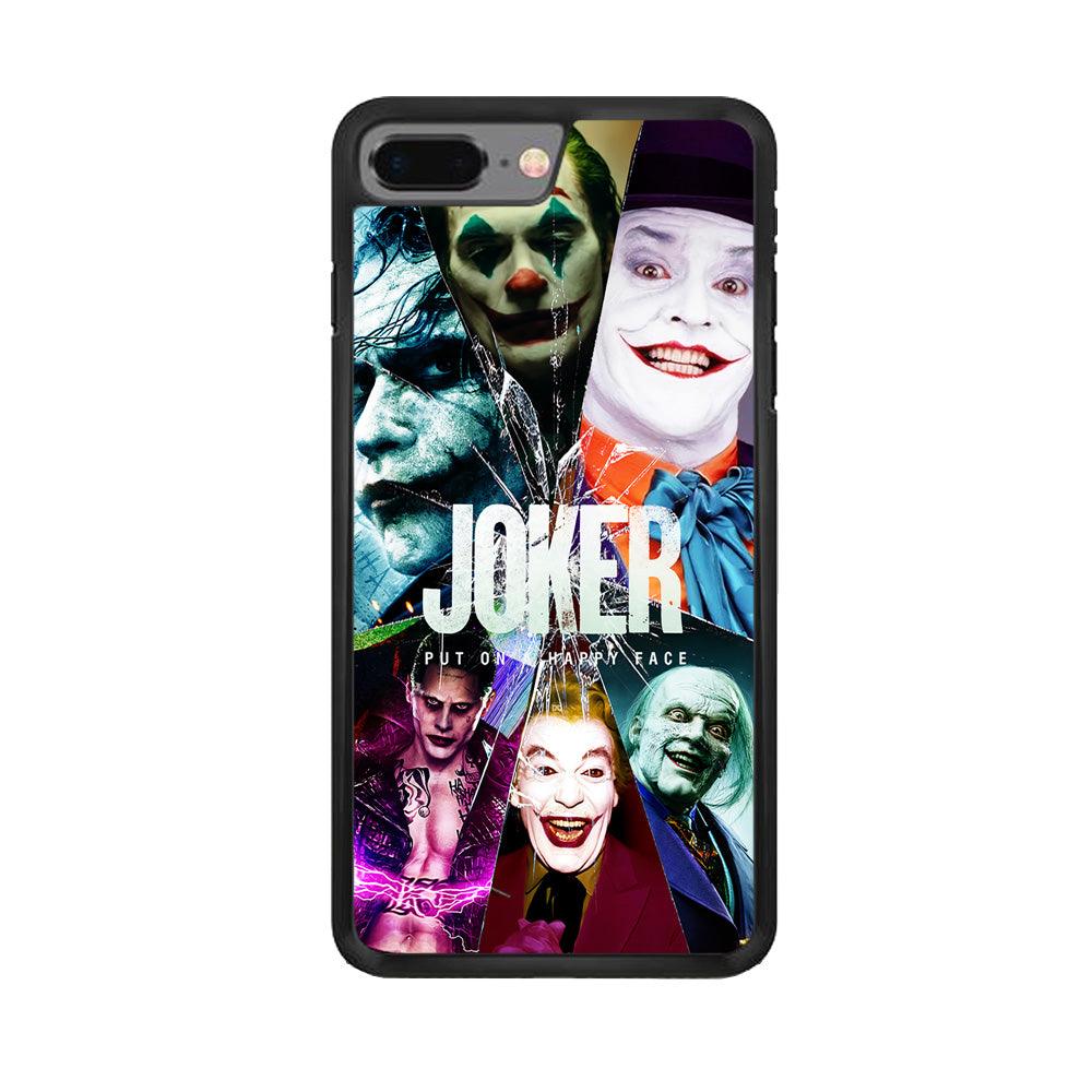 Joker Happy Face iPhone 8 Plus Case-Rubber / Black (2D Case)-Xtracase