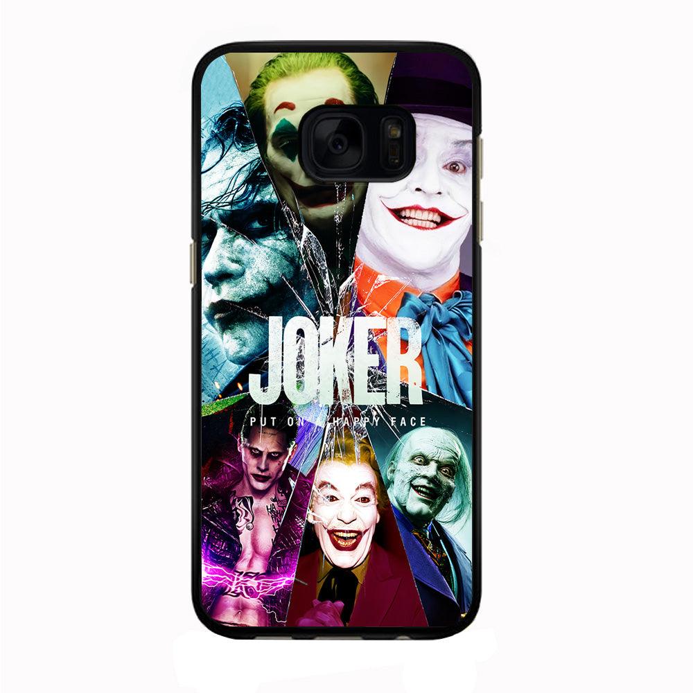 Joker Happy Face Samsung Galaxy S7 Edge Case-Rubber / Black (2D Case)-Xtracase